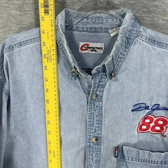 Competitors View Mens L Dale Jarrett #88 NASCAR Vintage Denim Shirt 100% Cotton - Picture 11 of 16